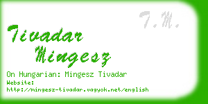 tivadar mingesz business card